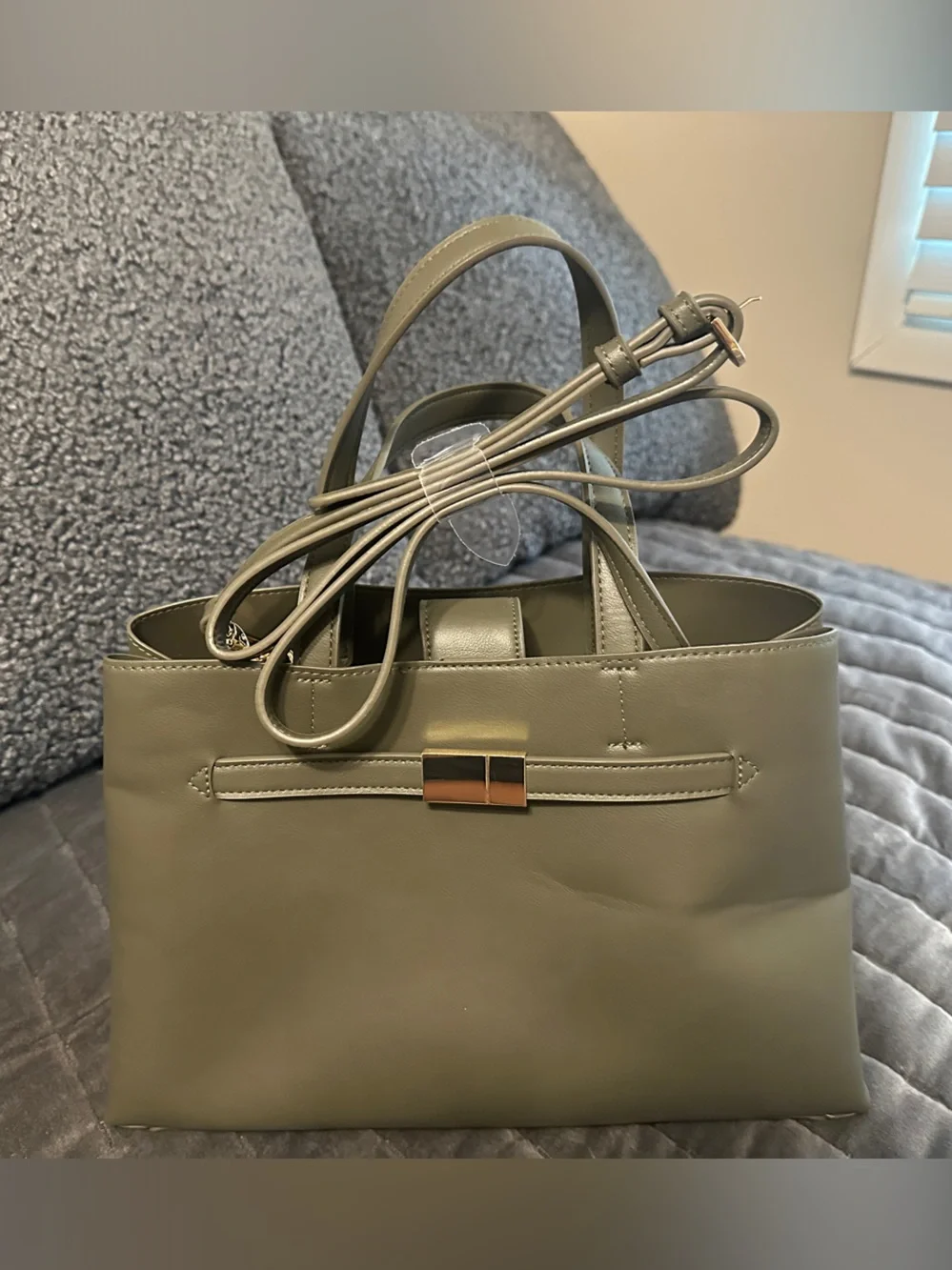 a new day Olive Green Satchel with Gold-Tone Clasp